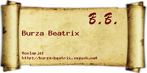 Burza Beatrix névjegykártya